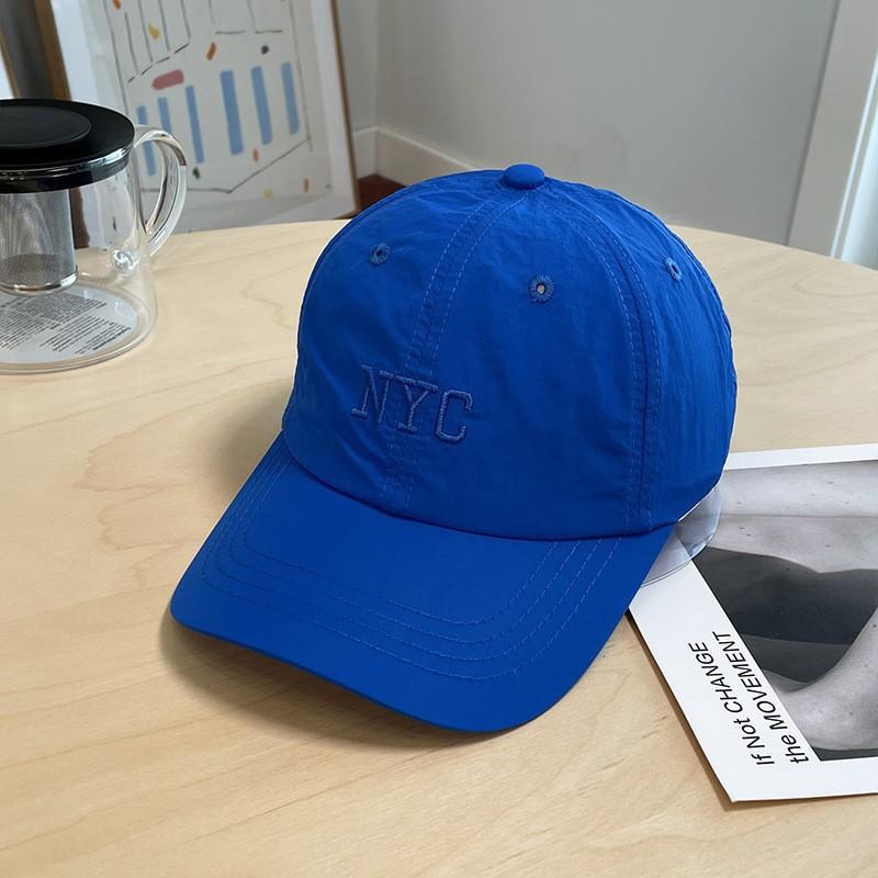 Women's lightweight quick-dry fabric baseball cap - korean style embroidered lettering, face covering, sun protection duckbill cap - unisex