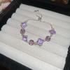 High-End Zircon Floral Heart Bracelet - Luxurious Sparkle for Women