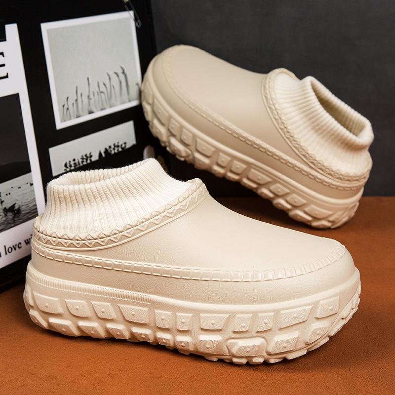 

Autumn and winter couples cotton shoes, tire soles are heightened, thick-soled cotton tows are worn outside, non-slip, waterproof, thermal bag and soc 44-45 хакі
