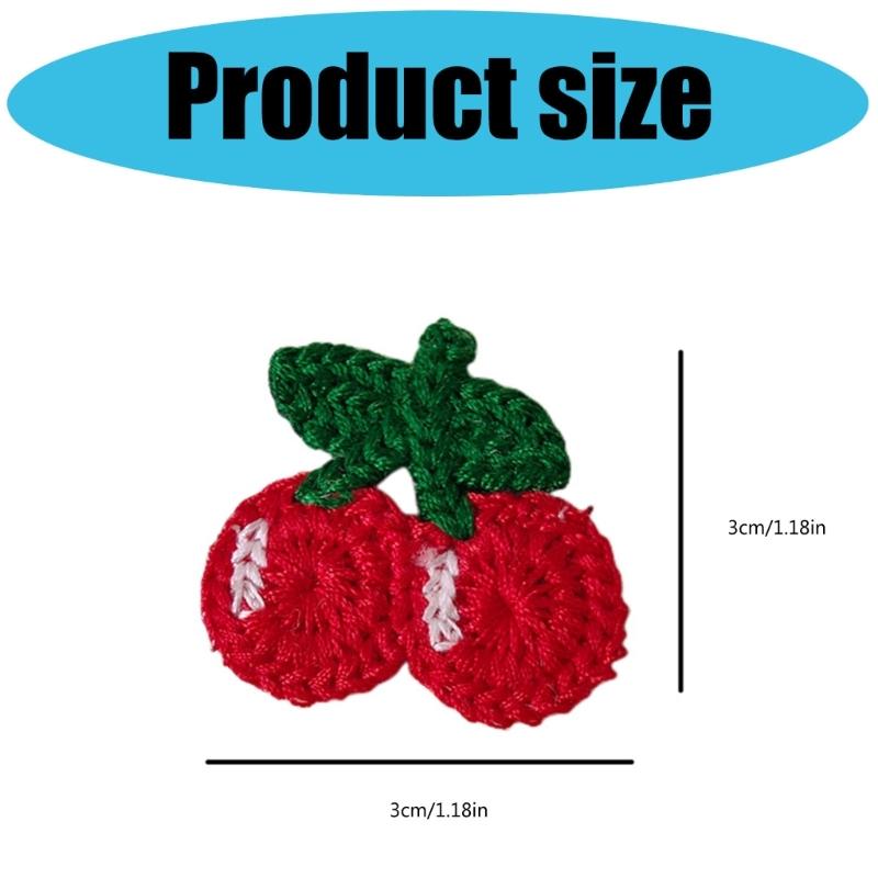 Sew On Fruit Applique Patches Set with Knit Cotton Texture, 20 Mini Fabric Patches for Clothes Bags Hats Shoes and Small Repair Coverups