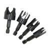 4Pieces Inch Hexagonal Shank Carbon Steel Hex Countersink Set for Wood Metal Quick Change Drill Bit Extraction Tool
