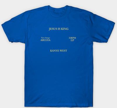 Kanye West Jesus is King Krátký rukáv Pánské Unisex S-3XL Modré Fan Art Unisex Tričko