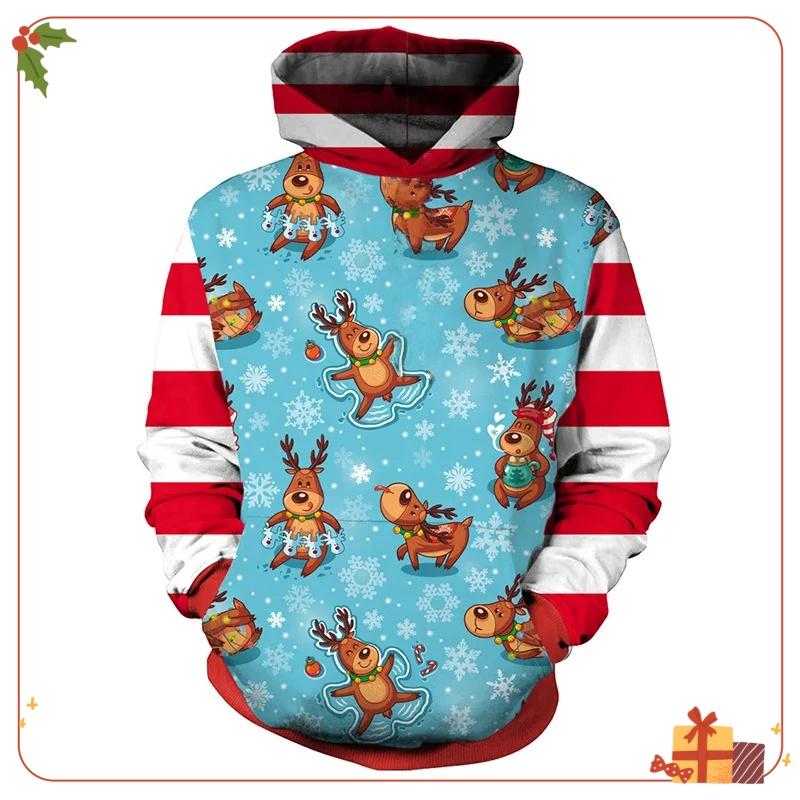 Merry Christmas Sweatshirts Cartoon Pullover Hoodies for Kids Clothes Santa Claus Girl Clothes Snowman Sweatshirts Boys Clothing