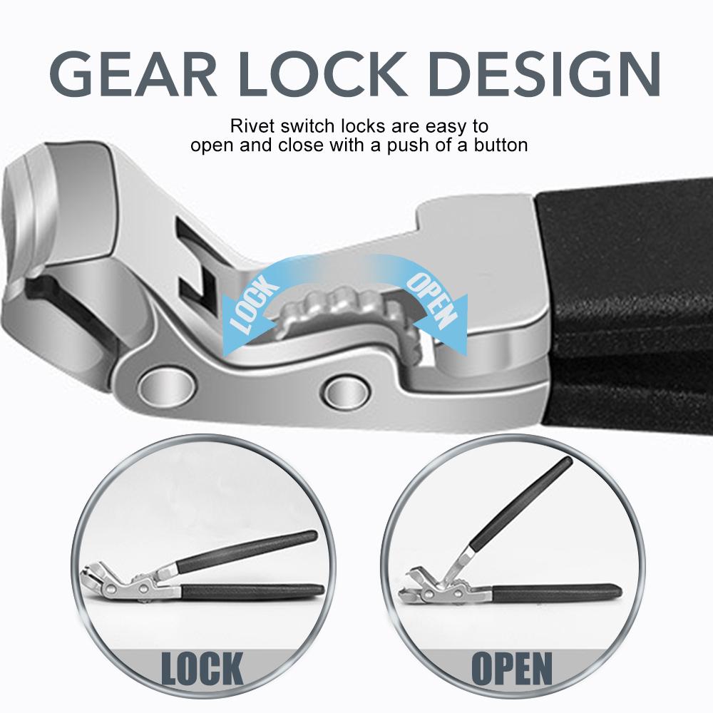 1PCS Nail Clipper with Catcher Safety Lock Angled Head Nails Cutters Trimmer Toenail Clipper for Thick Nails