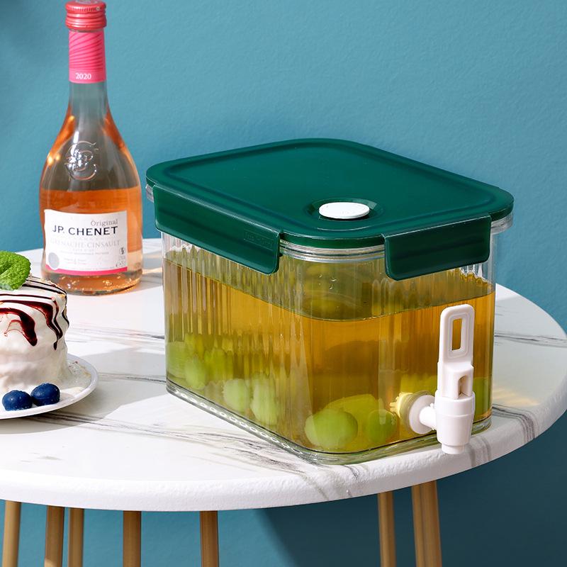 Caraffa per Acqua Fredda di Grande Capacità con Rubinetto per Limone e Frutta - Ideale per Acqua Ghiacciata Estiva e Bevande Fredde