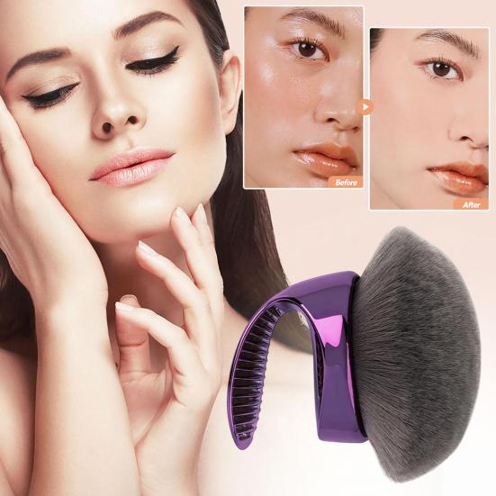 Mushroom Makeup Brush with Handle Multi-purpose Self Tanner Applicator Brush Synthetic Loose Powder Blush Face Body Cosmetic Brush