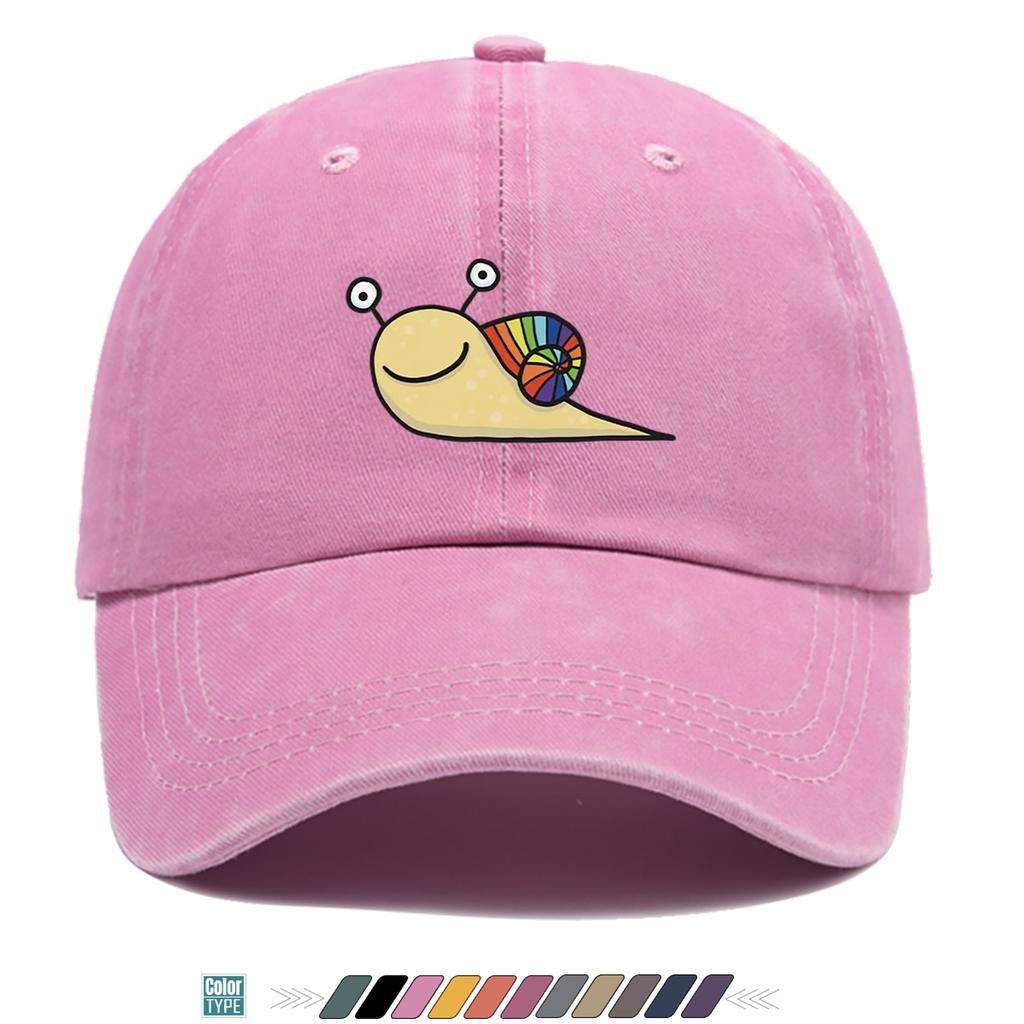Pc Regenbogen Schnecke Cartoon Druck Baseballkappe Niedliches und Lustiges Design Trendige Modekappe für Unisex und Damen Verstellbare Größe Street