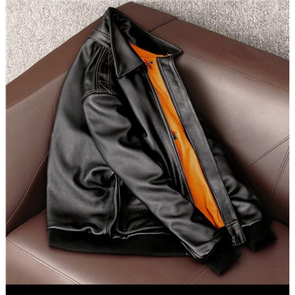 Pilot Leather Jacket Pure First Layer Cowhide Leather Jacket Men's Flight Suit Large Size Jacket