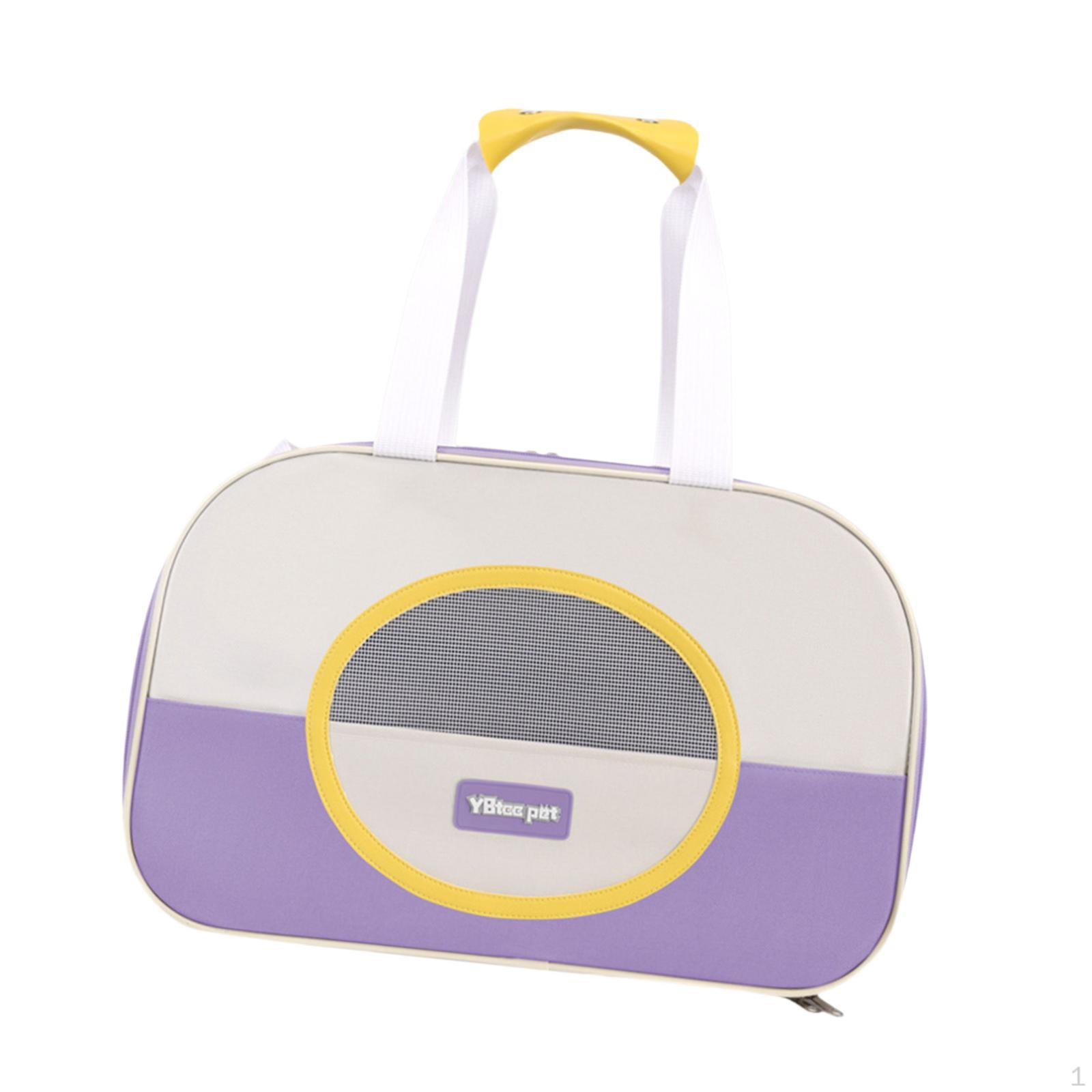 

Cat Carrier Bag Shoulder Soft Breathable Foldable Handbag Dog Mesh Sides for Puppy фіолетовий