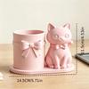 3D Geprinte Katvormige Pennenhouder Plastic Make-upkwast Opbergorganizer Bureau Decoratie