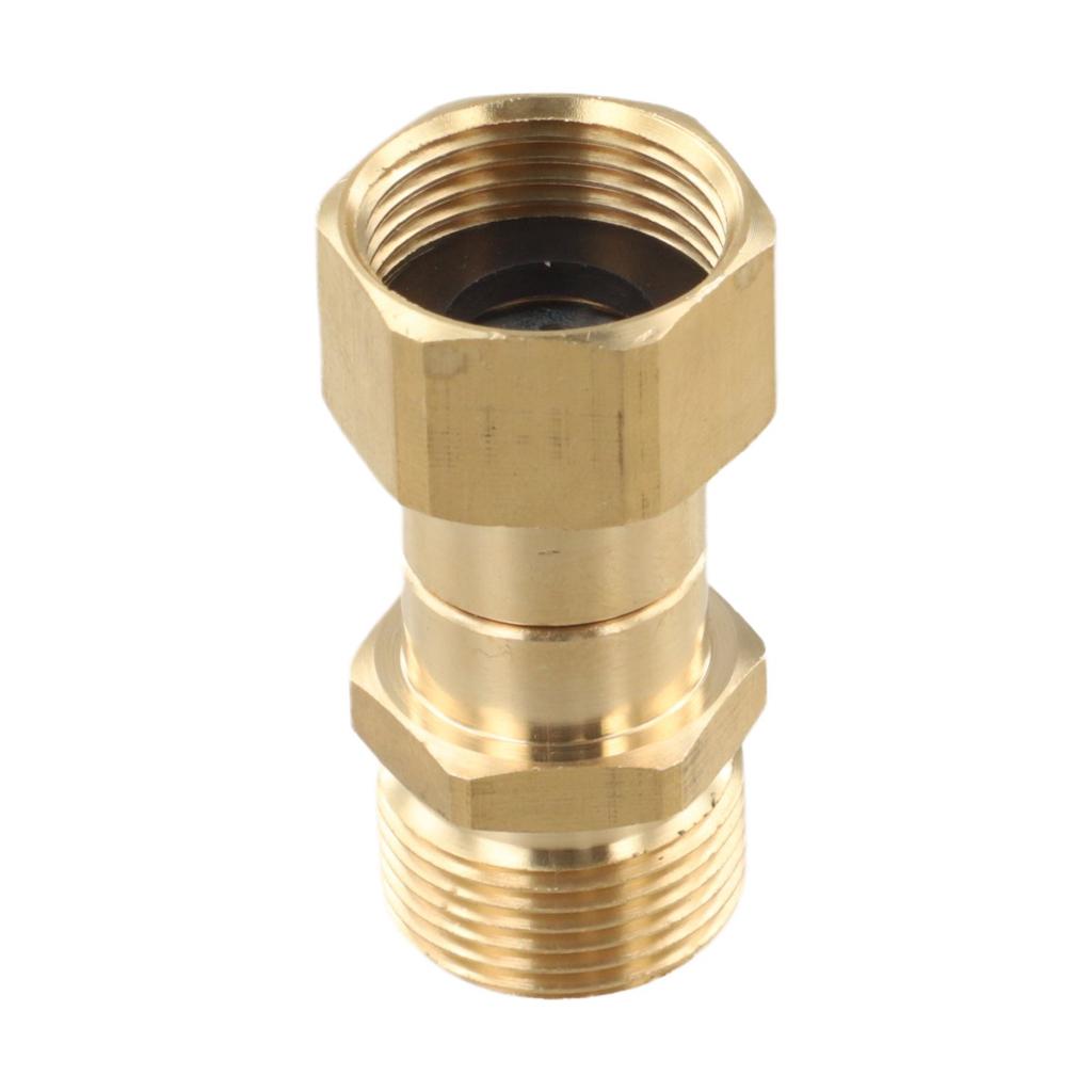 Swivel Joint Fitting for Pressure Washer with M22 15mm Thread In Brass 360 Degree Rotation and Hose Protection