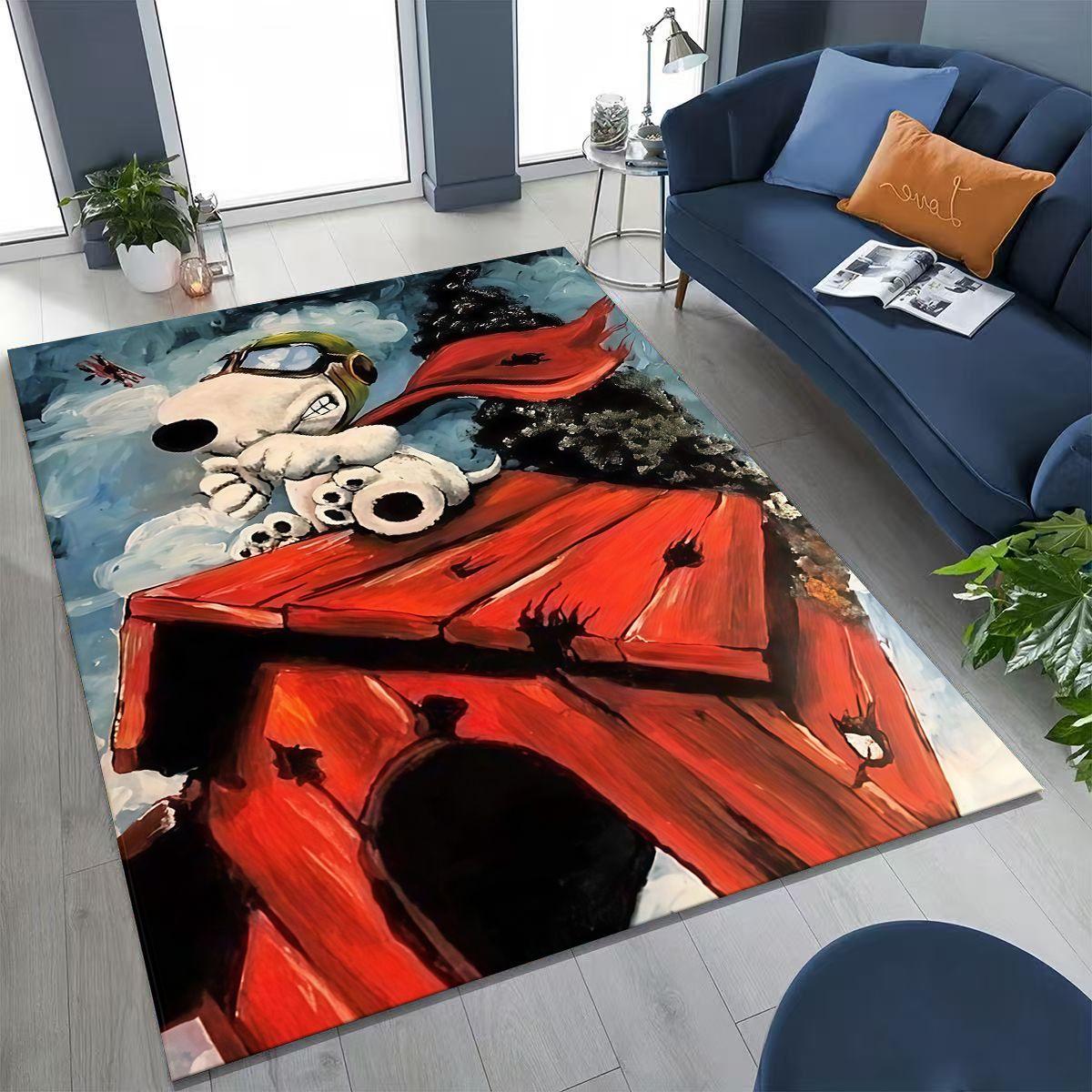 

3D Cute Snoopy Dog Peanuts Art Cartoon Art Rug for Bedroom Living Room Sofa Home Doormat Decor, Large Kids Non-slip Floor Mat 40x60cm( 15x23in )