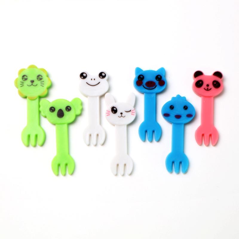 Kinderen Anime-Stijl Dier Vruchtenvork Prikkertjes Set - Giraffe Cartoon Ontwerp voor Bento en Snacks