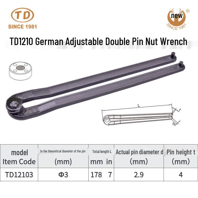 Adjustable Double Pin Hook Spanner Wrench 3mm
