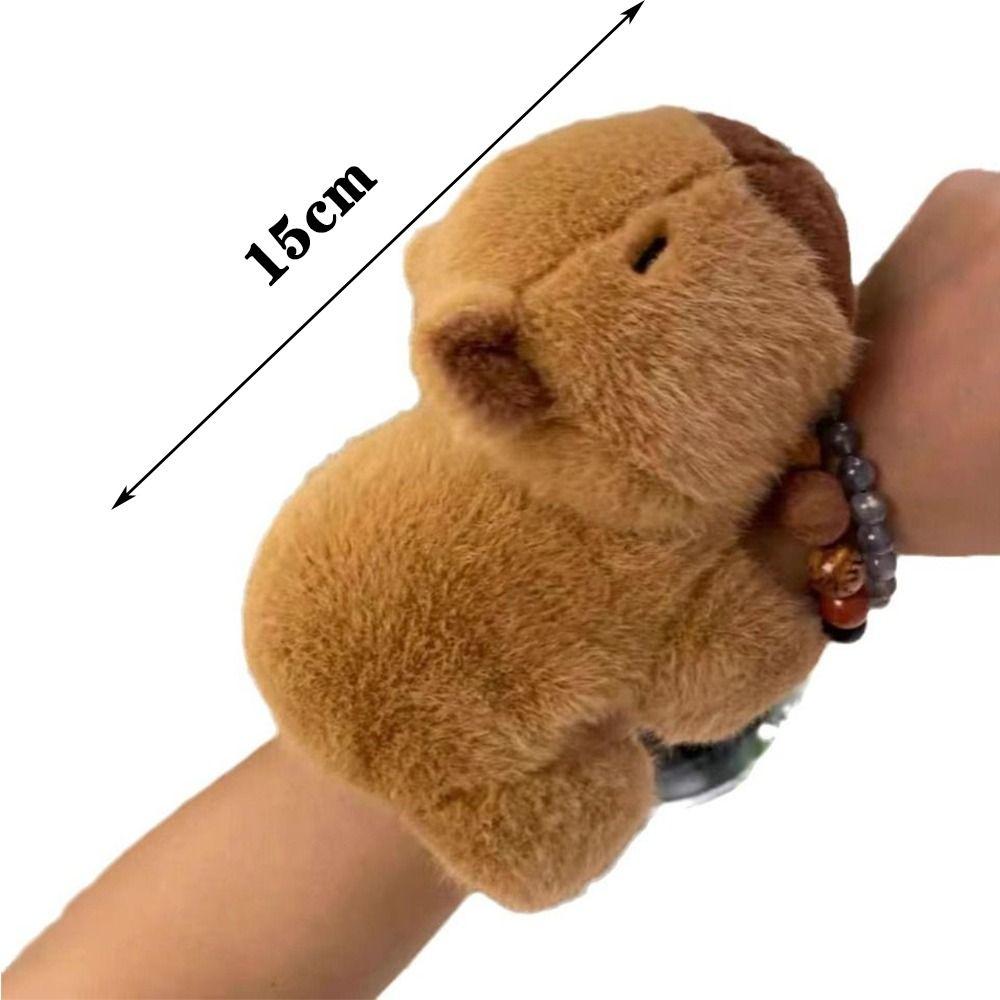 Plush Capybara Slap Wristband Stuffed Dolls Huggers Slap Toy Cute Interactive Toy  Kids Gift