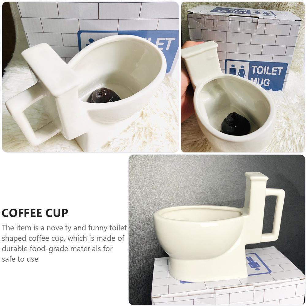 Creative Toilet Coffee Mug Funny Ceramic Water Bottle Novelty Beer Cup Home Office Use Cartoon Design Easy Clean Polished