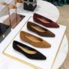 Korean Style Women's Wedge Heel Suede Pointed Toe Shoes - Comfortable & Versatile
