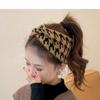 New headgear, thousand bird grid wool hair band, women's wide edge confinement headscarf, cross autumn and winter going out headband