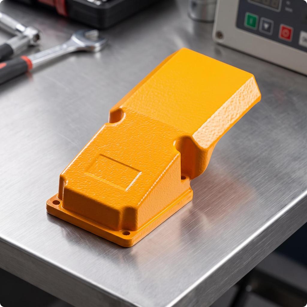 Metal Foot Pedal Guard Cover | Heavy Duty, for Machinery Stations Gray Lt4 Top