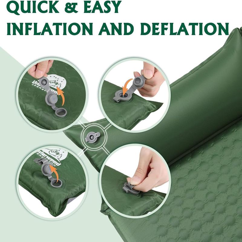 2/1Persons Thick 3/5cm Automatic Self-Inflatable Mattress Cushion Pad Tent Camping Mat Comfortable Bed Heating Lunch Rest Tour