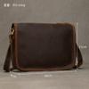 Men's Retro Leather Shoulder Bag, Crazy Horse Leather Crossbody Bag, Cowhide Men's Bag