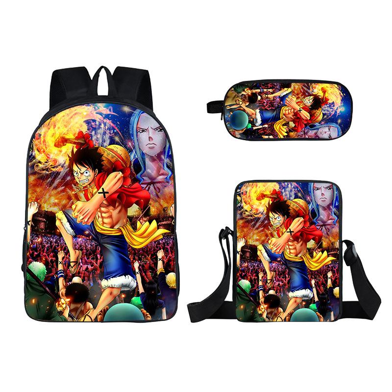 One Piece Anime-themed School Bag/backpack and Messenger Bag Set (three Pieces) 7514 KTB