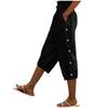 Damesbroek met hoge taille, elastische taille, wijde pijpen, casual pasvorm, lange broek met zakken