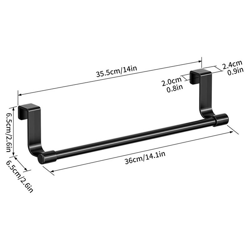 1Pcs Wall-Mounted Kitchen Cabinet Towel Rack - Space-Saving Dishcloth Holder For Home And Bathroom No Drilling Require