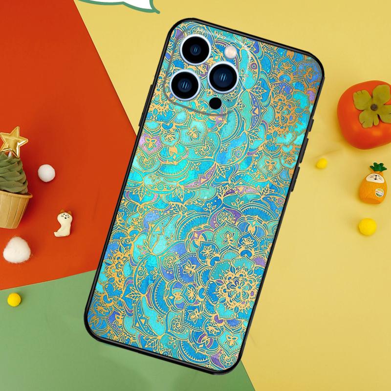 Elegant Mandala Floral Design Case For iPhone 14 13 12 11 15 16 Pro Max Mini X XR XS Max 8 7 14 15 16 Plus Cover Funda