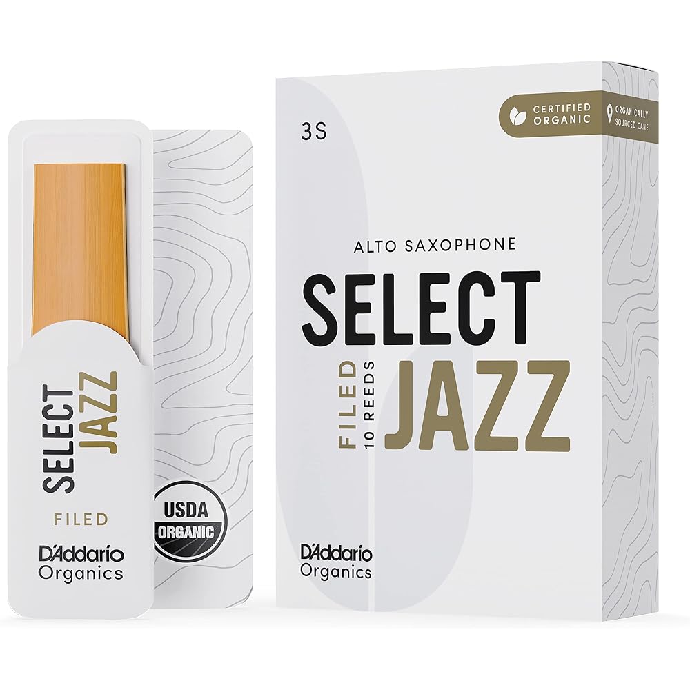 D'Addario WoodWinds Daddario Reed for Alto Saxophone USDA Organic Certified SELECT JAZZ Filed ORS...