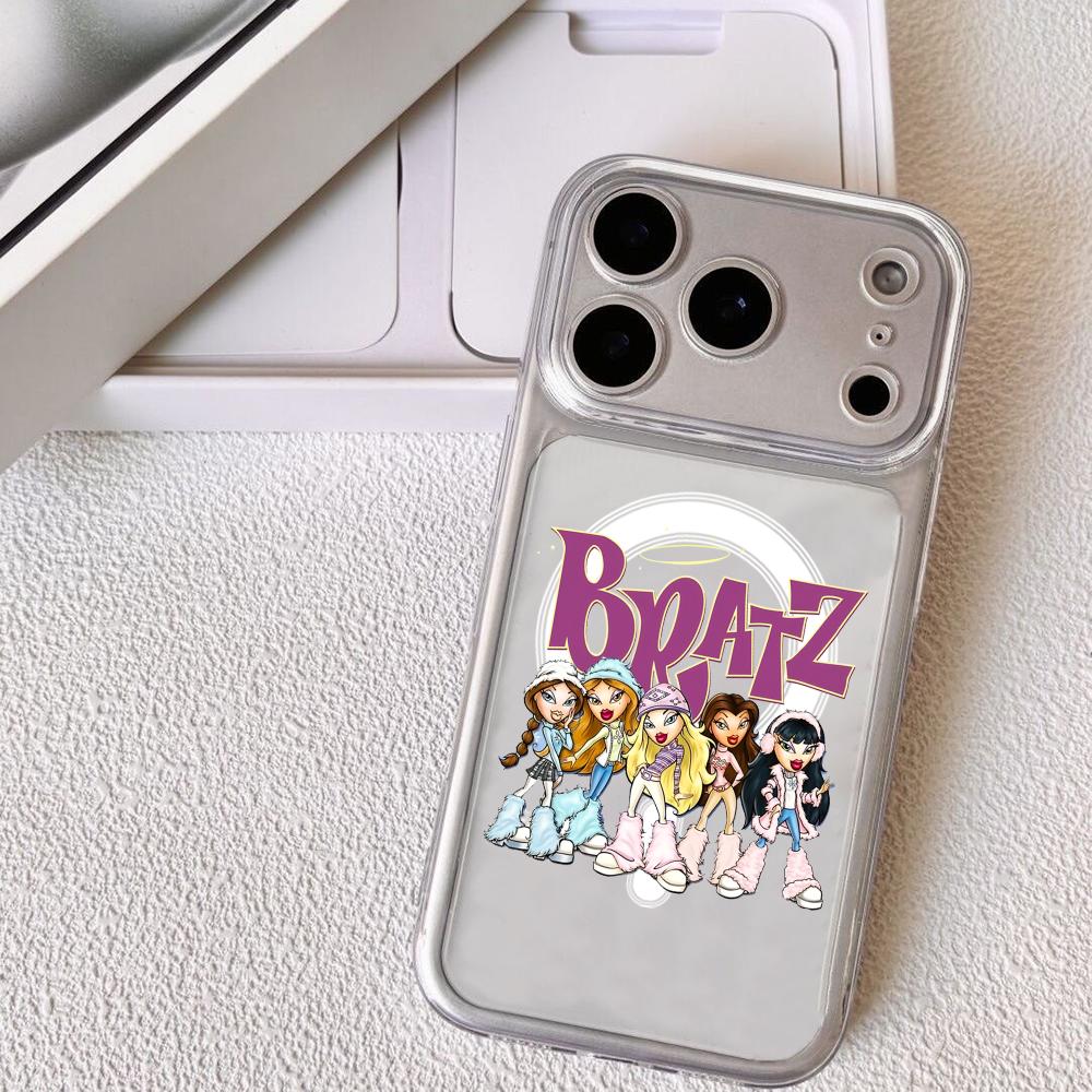 

Fashion Girl B-BratzS Phone Case For iPhone 17 16 15 14 13 12 Pro Max Plus With Magnetic Crystal Clear Case Wireless Charge iPhone 15 Pro Max