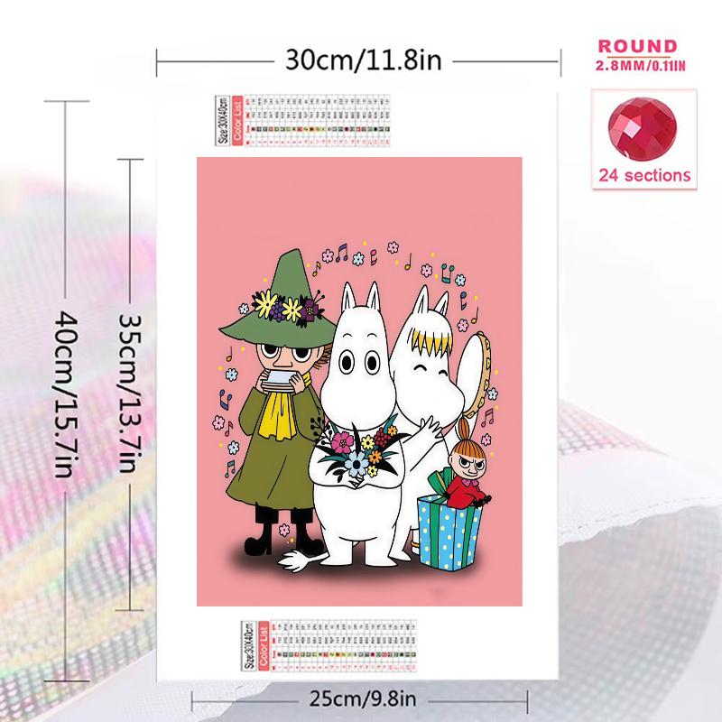 Retro Cartoon Character 100% Round Full Drill 5D DIY Diamond Painting Embroidery Cross Stitch Rhinestone Decor
