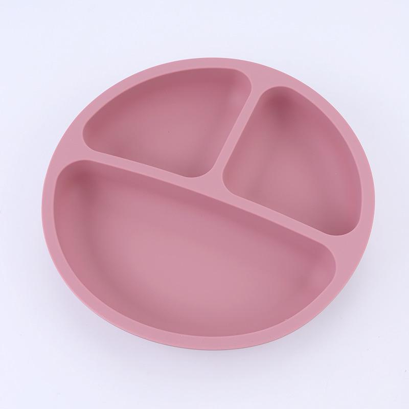 Children's Silicone Divided Plate Set: Food-Grade Tableware with Fork & Spoon for Babies and Toddlers