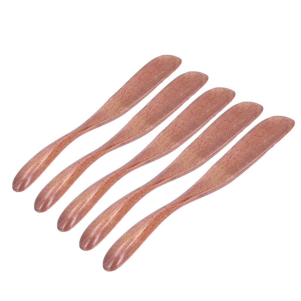 5PCS Wooden Knife Jam Cheese Spreader Tableware for Japanese for Bread Facial Mask