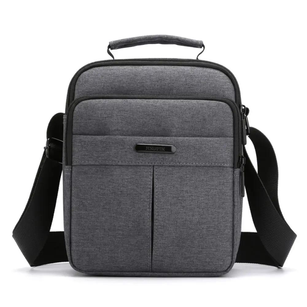 Casual Oxford Cloth Men's Crossbody Bag Multi-layer Large Capacity Business Shoulder Bag Waterproof Zipper Messenger Bag