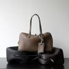 High-end, Light Luxury Top-grain Cowhide Genuine Leather Women's Bag, Simple Bowling Ball Underarm Bag, Hand-held Crossbody Bag