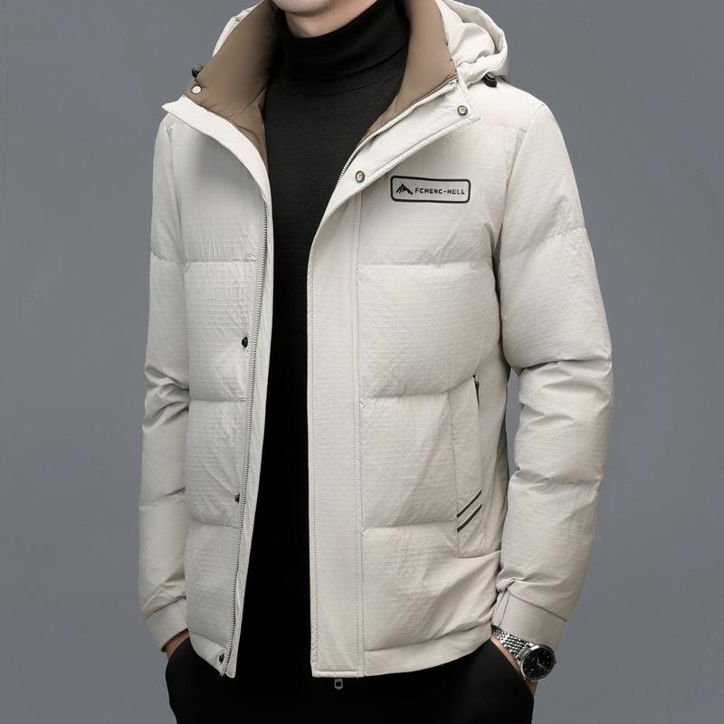 Winter Middle-aged Dad Down Jacket Sheepskin Men's Thickened Loose Coat Plus Velvet Lapel Down Jacket Men's Clothing