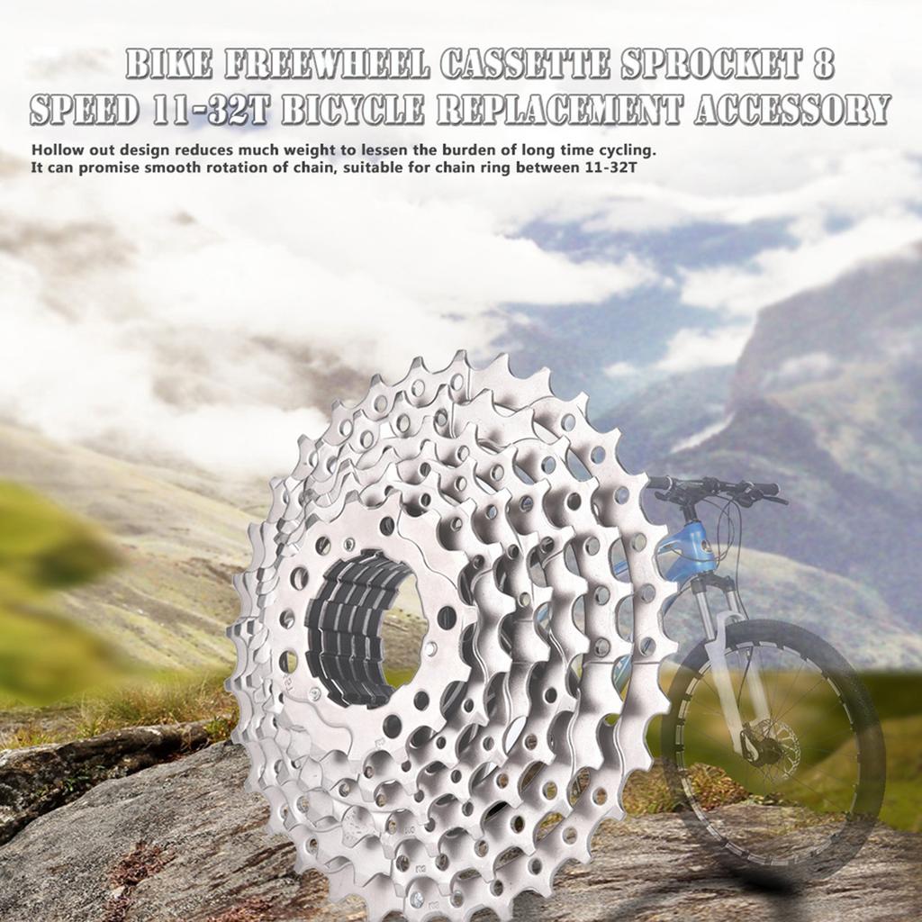 8 Speed Bike Freewheel, Steel Hollow Out Design Cassette Sprocket for   Replacement Accessory