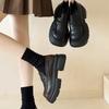 Black Platform British Style Small Leather Shoes Women's 2025 Spring and Autumn New Retro Mary Jane One-pedal Loafers Single Shoes