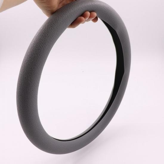 Gray Car Auto Silicone Steering Wheel Cover Protector Shell Leather Texture