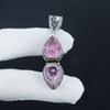 Amazing Pink Kunzite Gemstone Silver Pendant in 925 Sterling Silver - Handmade Pear Design, Everyday Wear Jewelry Engagement Gift