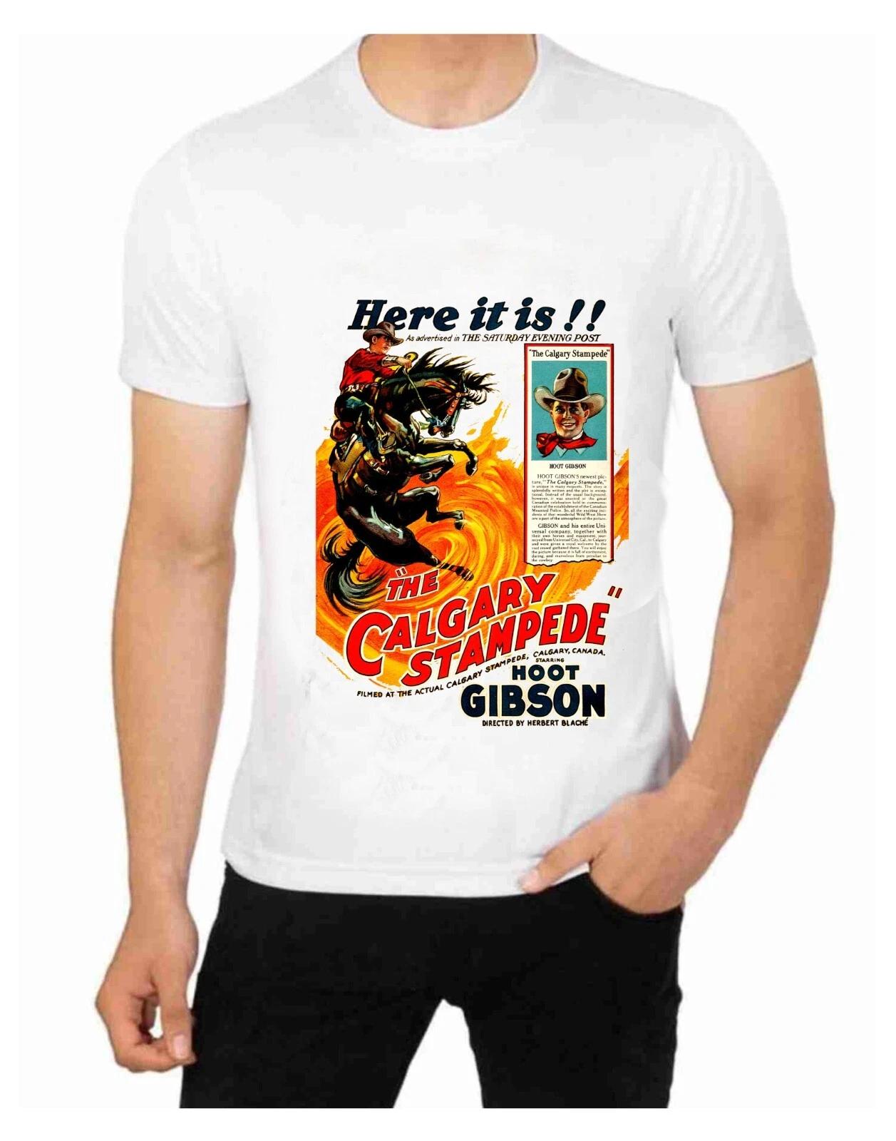 Calgary Stampede Rodeo Poster on a T-Shirt With Hoot Gibson Movie Star XL