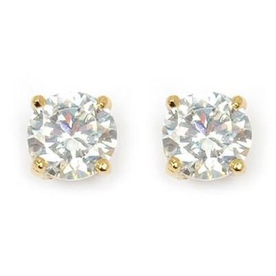 [M9469] - Gold Plated Earrings 'Essentiel' White Gold - 6 Mm