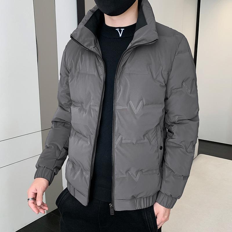 Winter Wear New Down Jacket Men's Stand Up Collar Trend Solid Color Versatile Youth Down Jacket Handsome Warm Bread Jacket Jacket