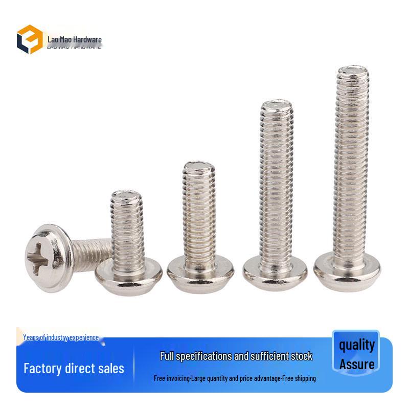 

Nickel-Plated M4/M5/M6 Pan Head Countersunk Combination Screw with Washer Gasket Milky White 3*4 (100 pcs)