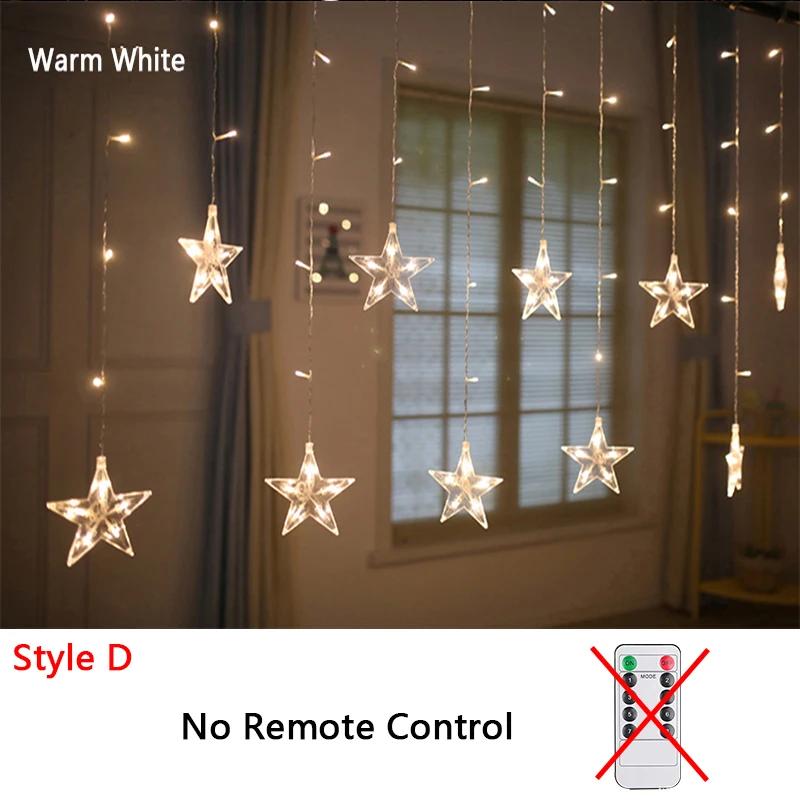 Christmas Decor String Garland Curtain Light LED for Wedding Home Christmas Tree Ornament 2024 Navidad Xmas Gift 2025 New Year