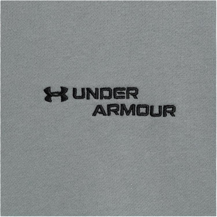 Under Armour Solid Color Brand Logo Print Pullover Crew Neck Long Sleeve Sweatshirt Men Sweatshirt Gray 1376612-035