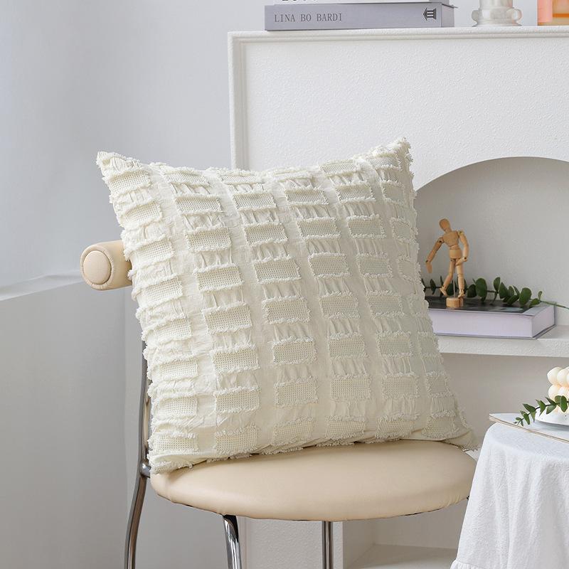 Ins Cream Style Pillow Green Cushion Pillow Cover Living Room Sofa Model Room Bay Window Cushion Does Not Contain Core