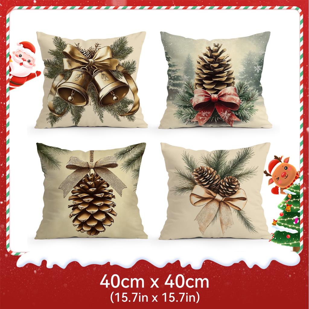Christmas Pinecone Pillowcase Bedroom Sofa Cushion Cover 100% Polyester Living Room Soft Cushion Pillowcase Home Decor