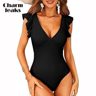 Costum de baie dintr-o bucată Costum de baie cu volane